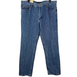 Lee Regular Fit Straight Leg Jeans Mens 40x32 Blue Denim Pants